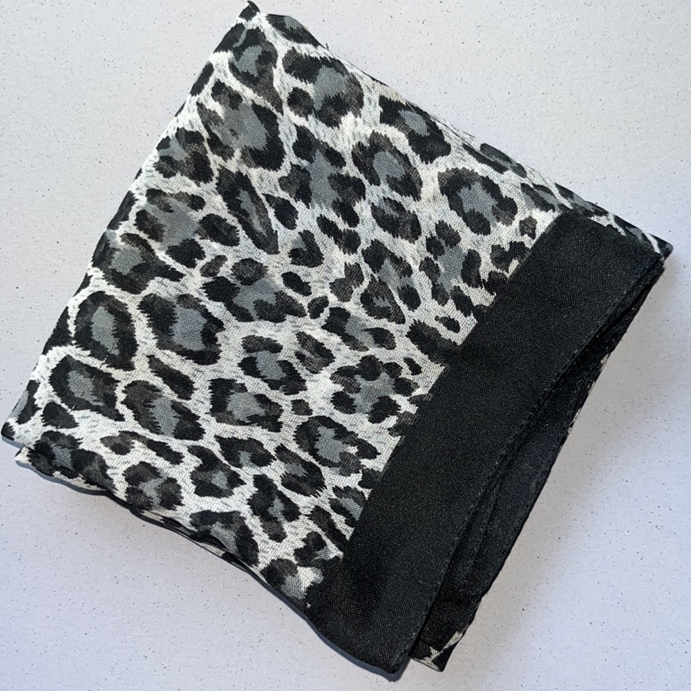 Leopard Print Lightweight Square Scarf - image 3